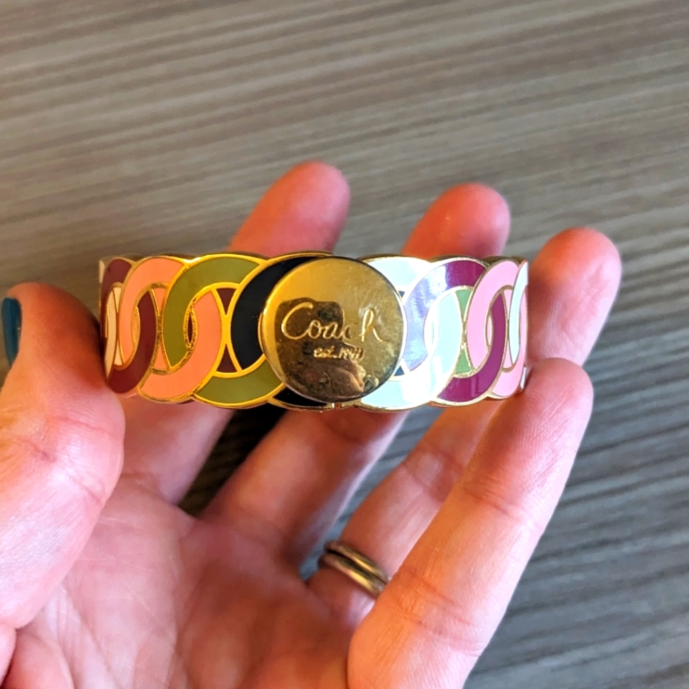 Coach multi-colored snap bracelet